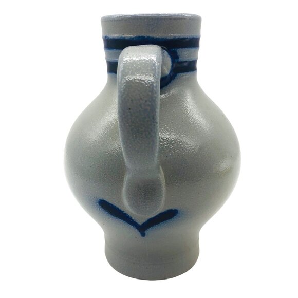 Merkelbach Goebel Vintage Salt Glazed Pottery Pitcher West Germany Blue Diamond - Picture 4 of 9